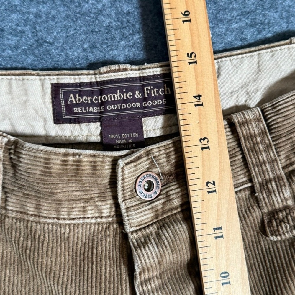 VTG Abercrombie Fitch Mens Tan Corduroy Carpenter Pants Double Knee 34x32 Comfy‎ - Picture 7 of 11
